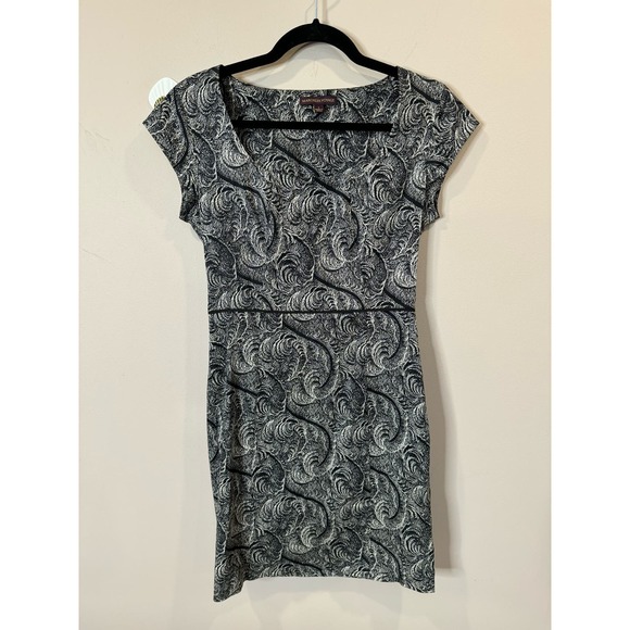 Marchesa Voyage Feather Print Twill Mini Dress Size 2 - Picture 2 of 7